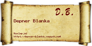 Depner Blanka névjegykártya